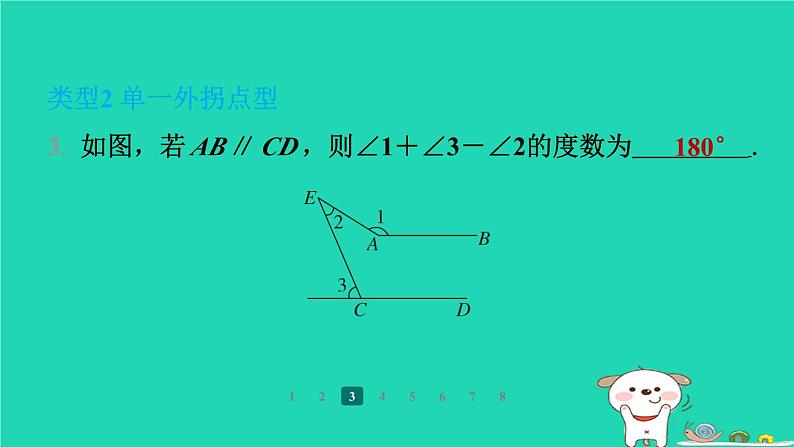 陕西省2024八年级数学上册第7章平行线的证明专项突破练13巧解平行线中的“拐点”问题课件新版北师大版第6页