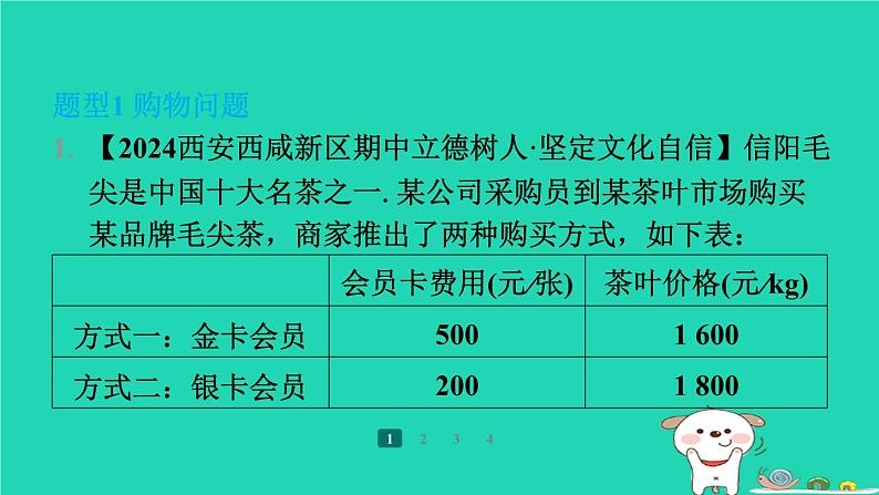 陕西省2024八年级数学上册第4章一次函数专项突破练8一次函数的实际应用课件新版北师大版第2页