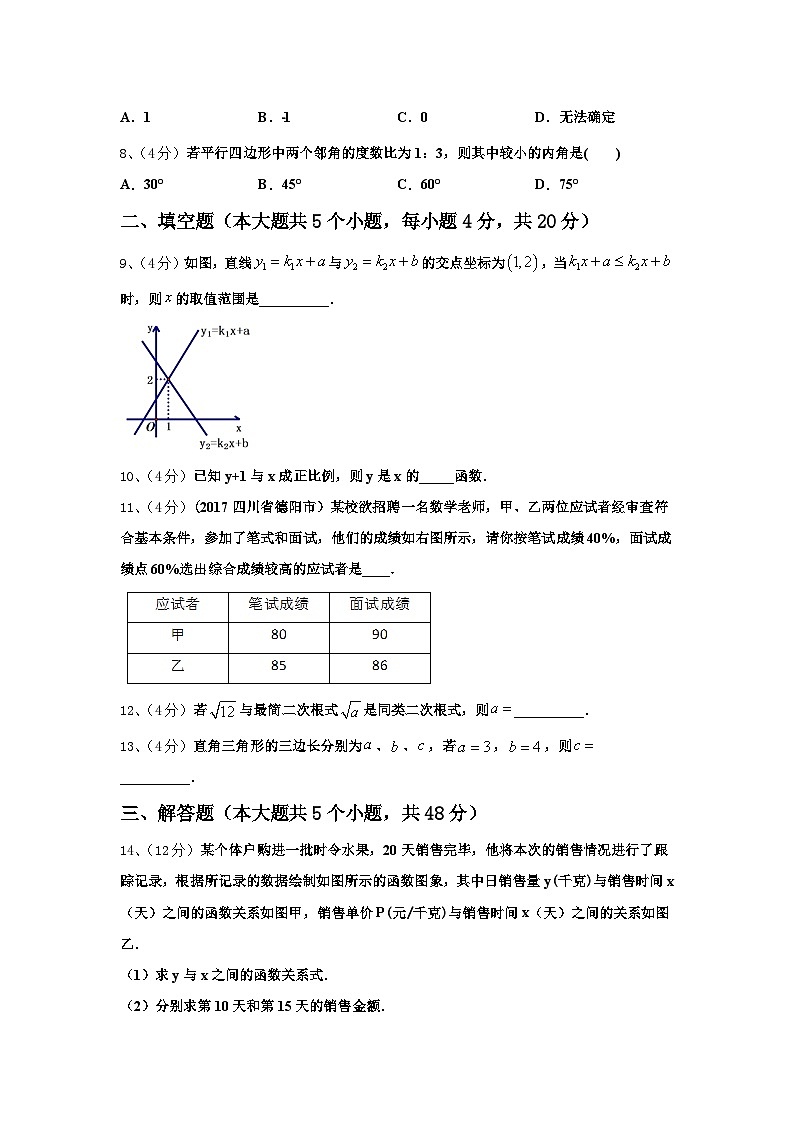 四川省成都市金堂县赵家镇中学2024-2025学年上学期九年级数学期中测试卷第3页