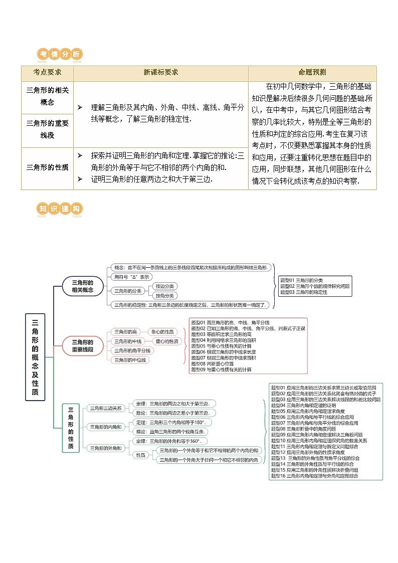 2025年中考数学一轮复习精品讲义第16讲 三角形的概念及性质（解析版）第2页