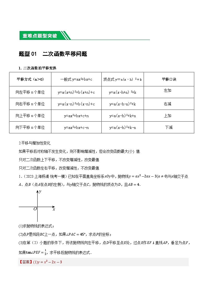 2025年中考数学二轮培优专题 重难点04 二次函数中的平移 翻折 对称 旋转 折叠问题（解析版）第2页