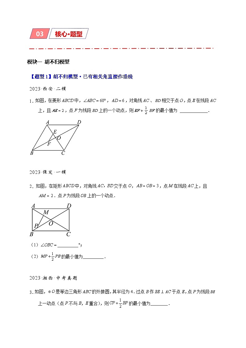 2025年中考数学二轮复习培优突破专题2-5 最值模型之阿氏圆与胡不归（原卷版） 第3页
