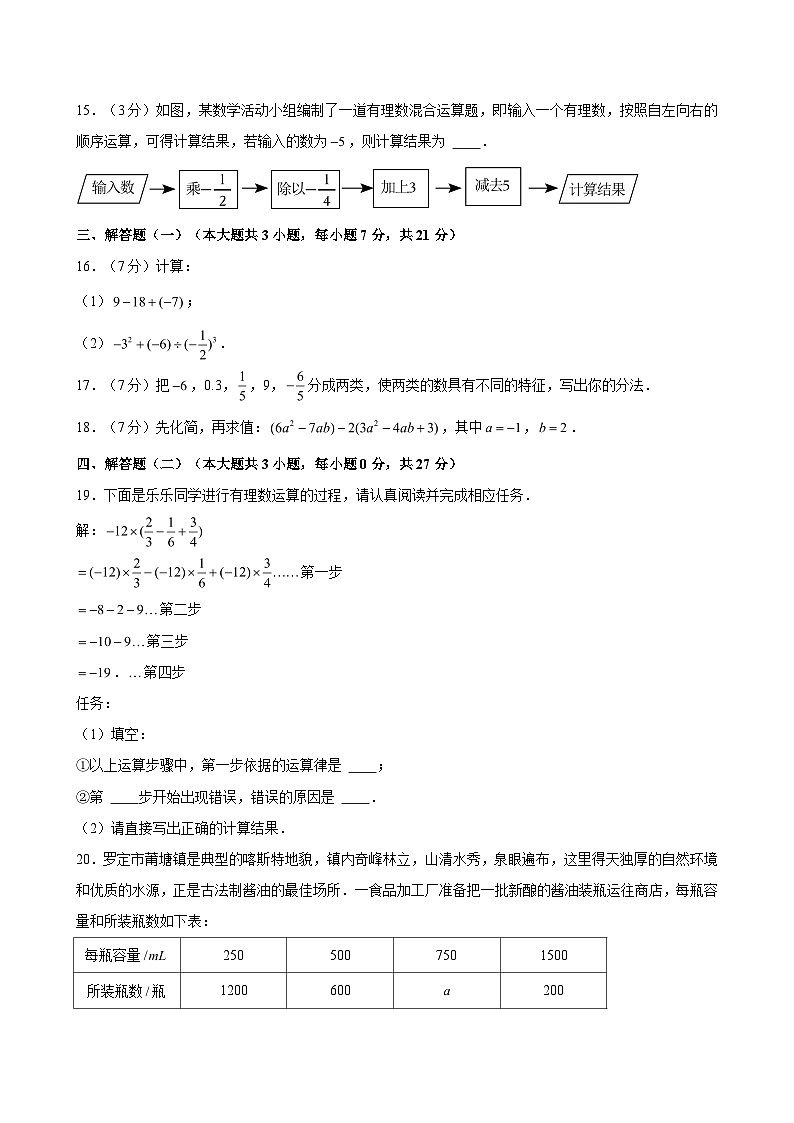 2024-2025学年广东省云浮市罗定市七年级（上）期中数学试卷（含解析）第3页