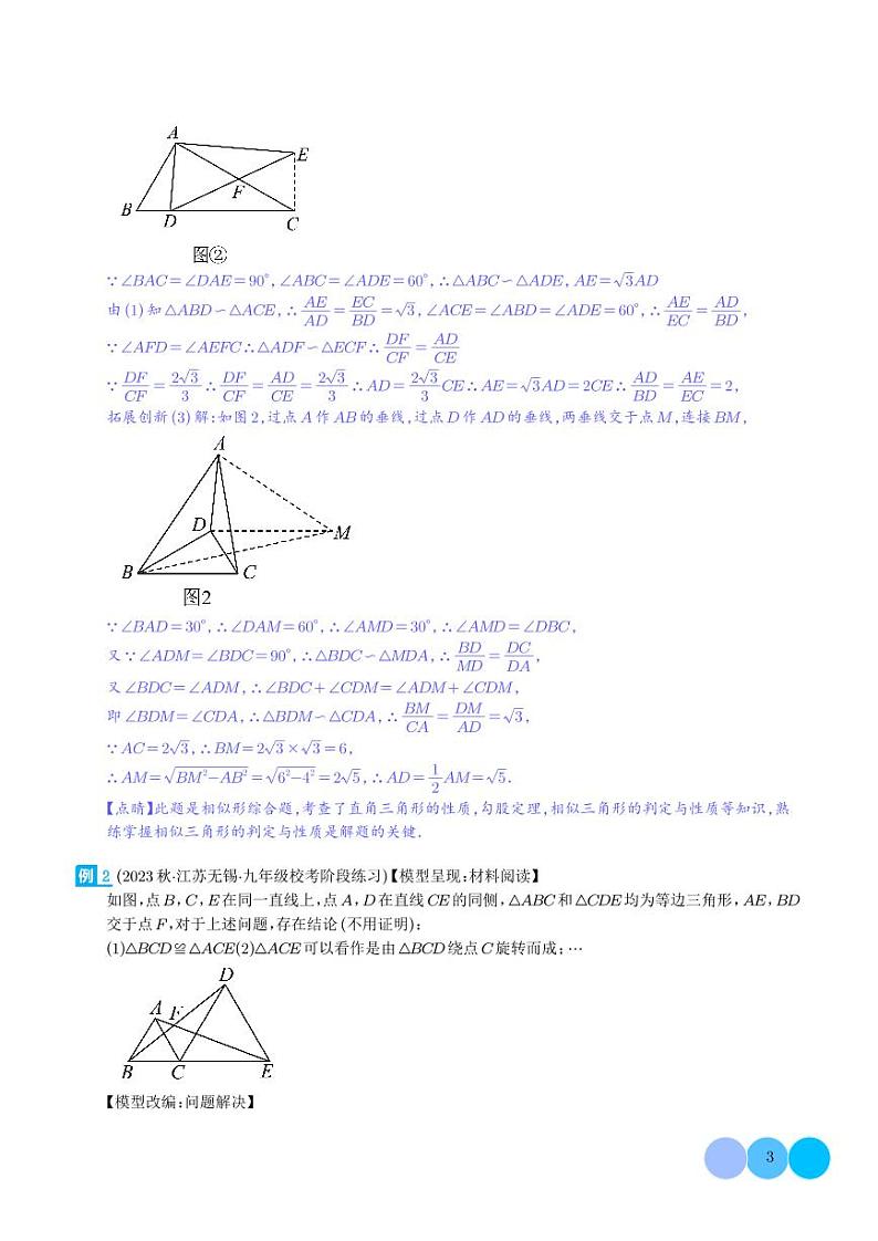相似三角形重要模型-手拉手模型（解析版）第3页