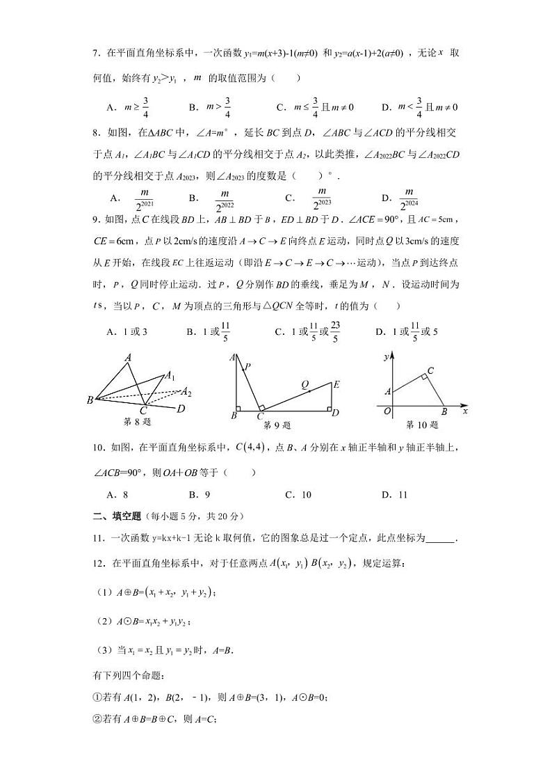 2023-2024学年安徽省合肥三十中八年级（上）培优素养数学试卷第2页