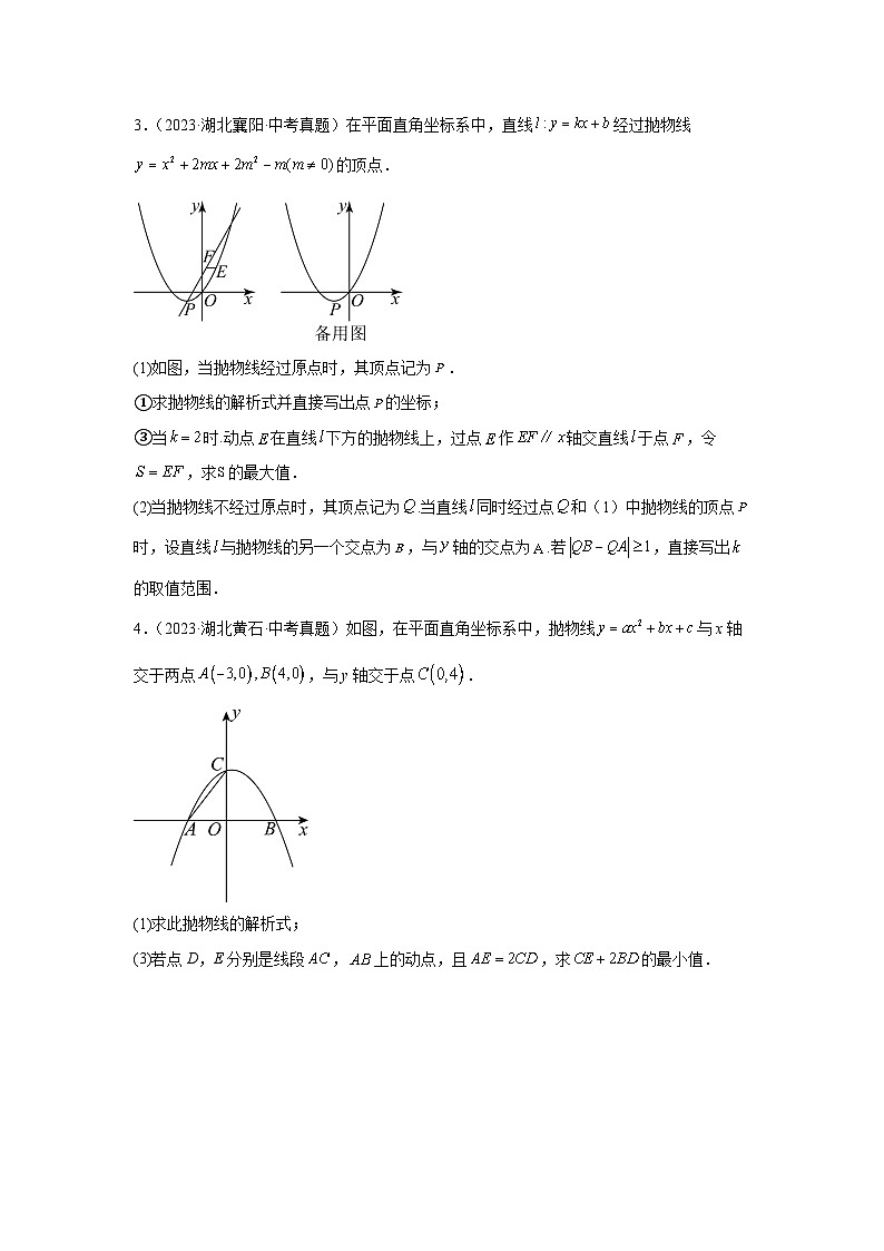 专题24 线段最值问题（学生版）-2024年中考数学二次函数压轴题第2页