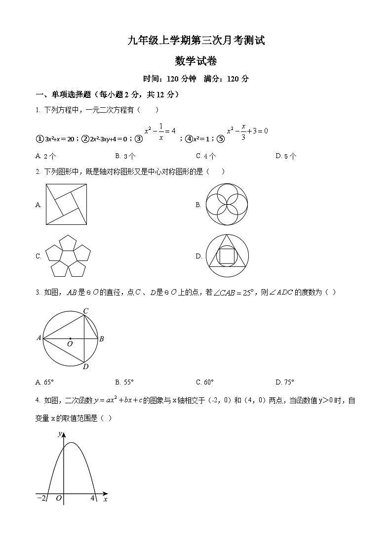九年级上学期第二次月考数学试题 (7)第1页