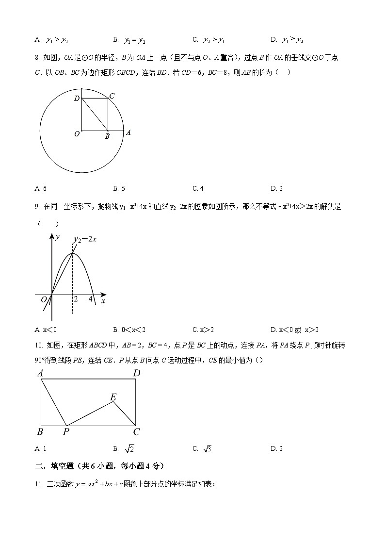 九年级上学期第一次月考数学试题 (27)第2页