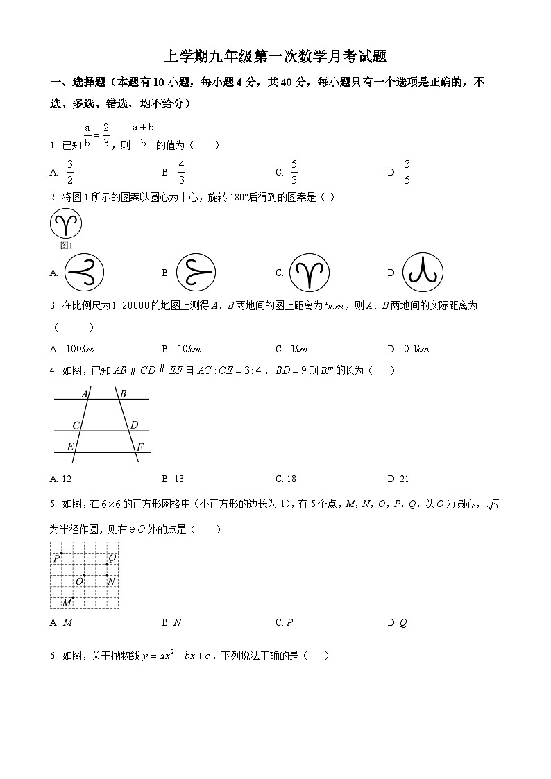九年级上学期第一次月考数学试题 (32)第1页