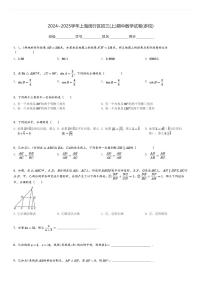 2024～2025学年上海闵行区初三(上)期中数学试卷(多校)[原题+解析]