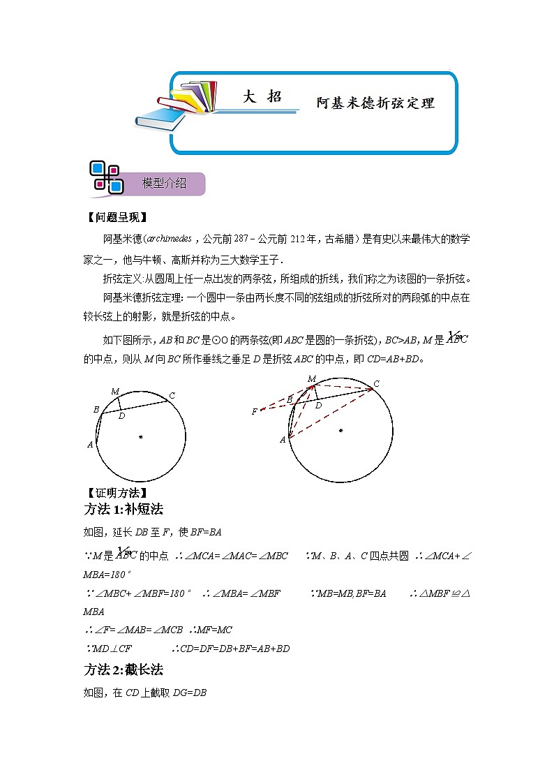 模型28 阿基米德折弦定理（原卷版）第1页