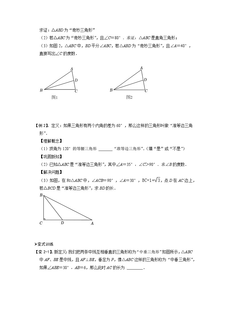 专题72 三角形中的新定义问题（原卷版）第2页