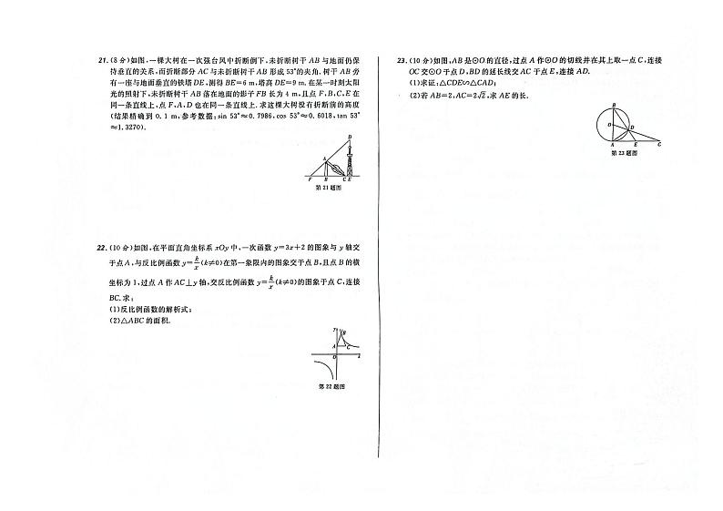 2023-2024学年吉林省吉林市永吉县九年级（上）期末数学试卷（1）第3页
