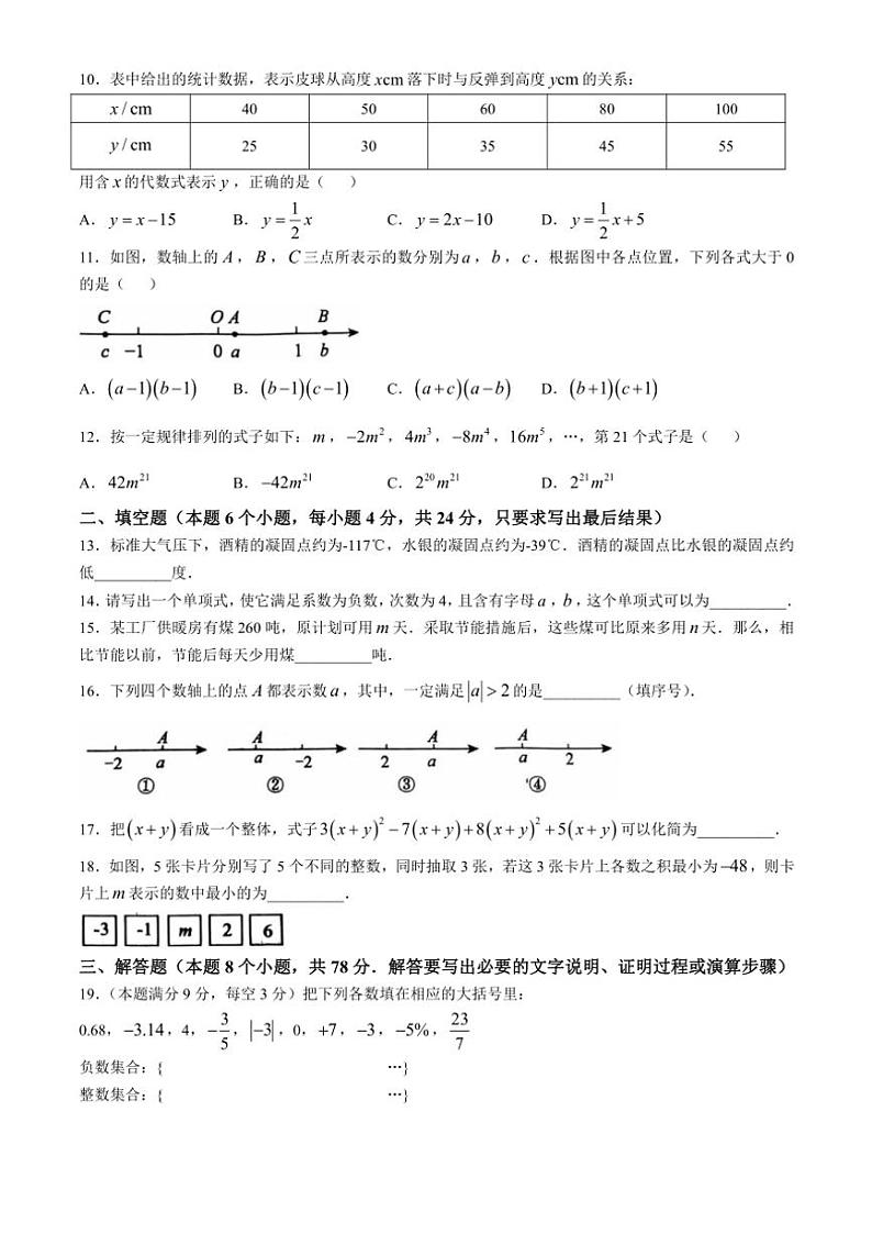 山东省聊城市东阿县2024～2025学年七年级上学期期中考试数学试题（含答案）02