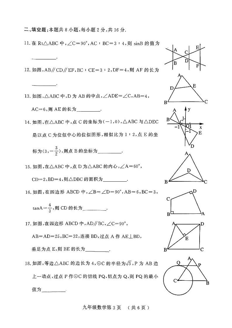 山东省菏泽市曹县2024-2025学年九年级上学期11月期中数学试题03