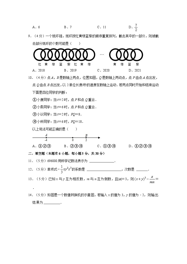 浙江省台州市和合教育联盟2021-2022学年七年级上学期期中数学试卷(无答案)第2页