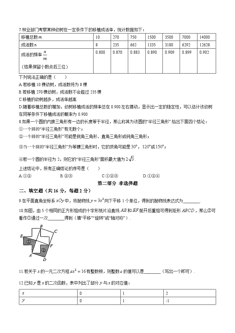 北京海淀区2023-2024学年九年级上学期期末数学第2页