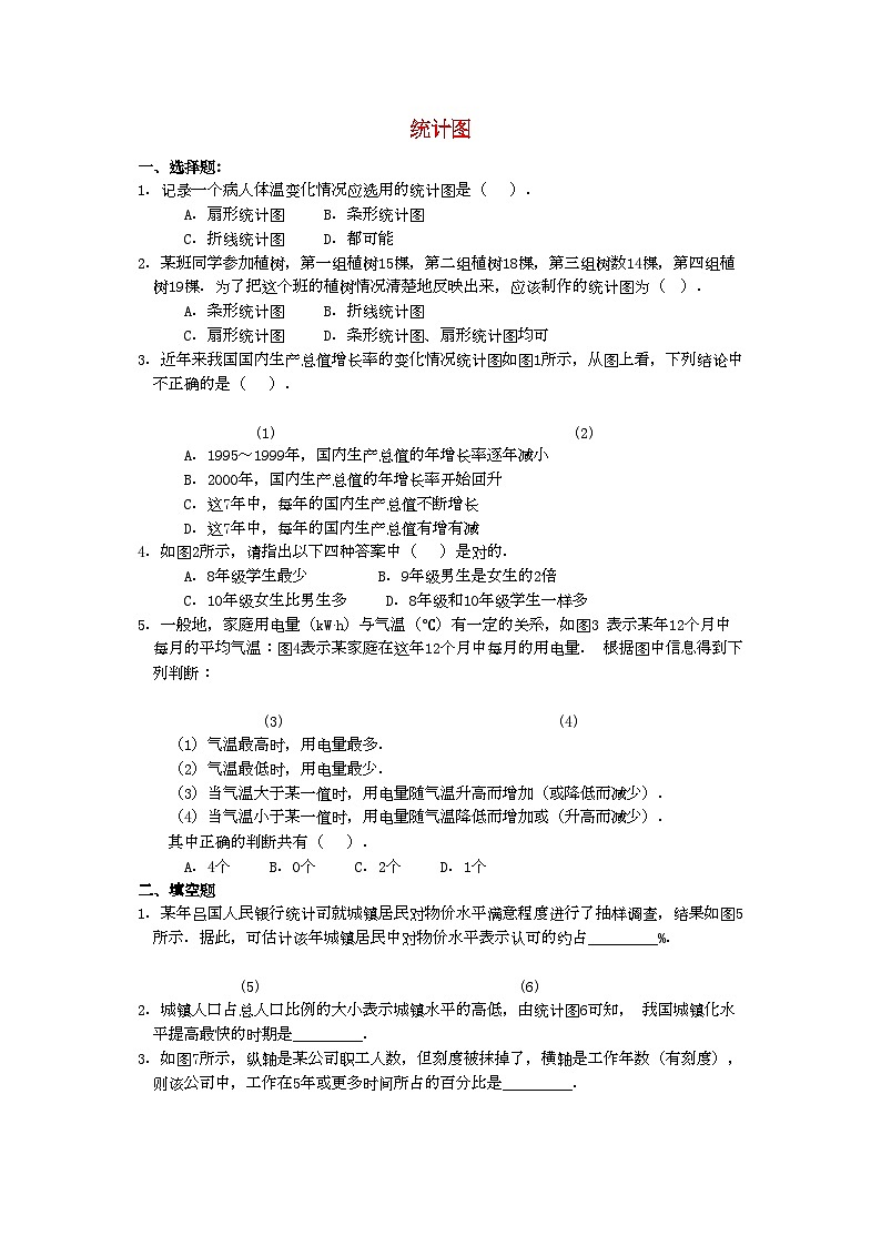 2022年七年级数学上册62统计图同步练习湘教版第1页