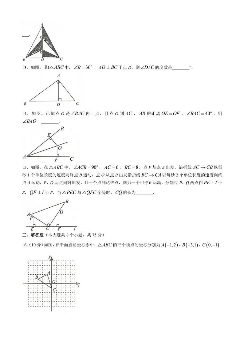 河南省安阳市滑县2024～2025学年八年级上学期11月期中数学试题(含答案)第3页