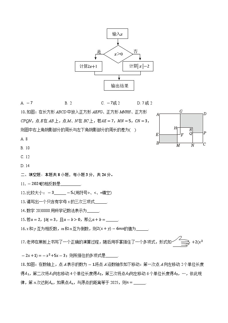 江苏省无锡市八校联考2024-—2025学年上学期七年级期中数学试卷第2页
