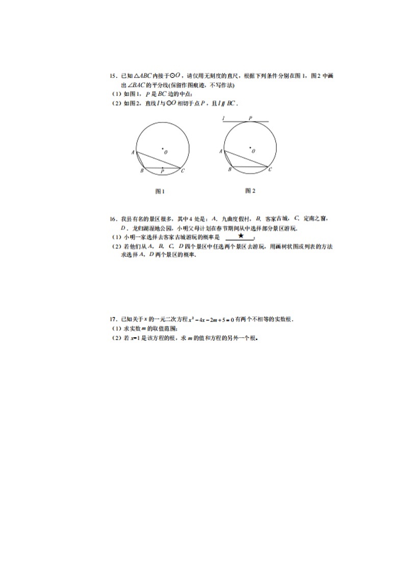 2023-2024学年江西省赣州市定南县九年级（上）期末数学试卷第3页