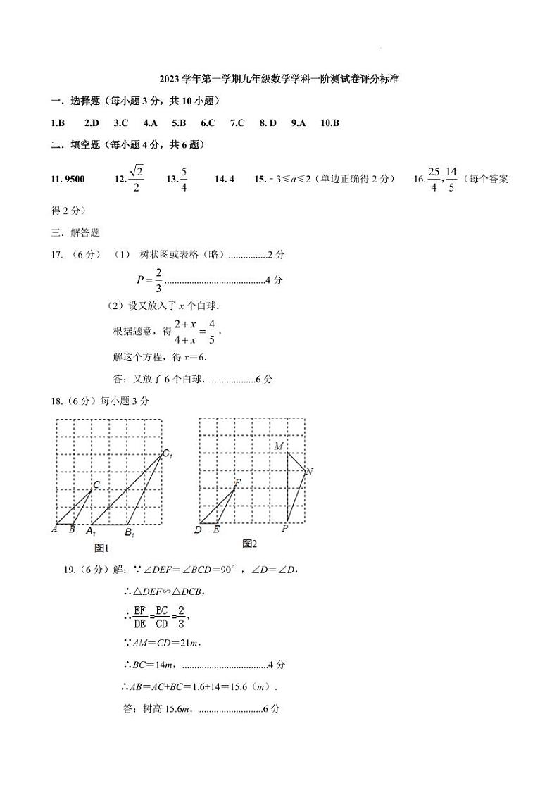 宁波鄞州实验学校评分标准第1页