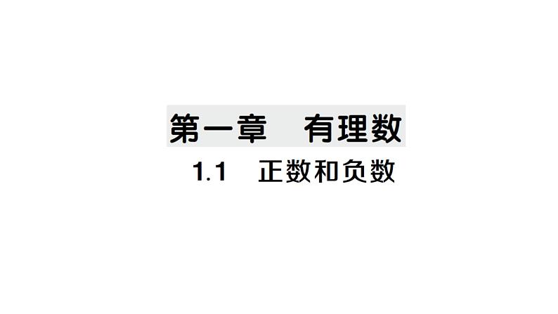 初中数学新人教版七年级上册1.1 正数和负数作业课件（2024秋）第1页