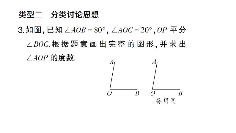 初中数学新人教版七年级上册6.3思想方法专题 角的计算作业课件（2024秋）第6页