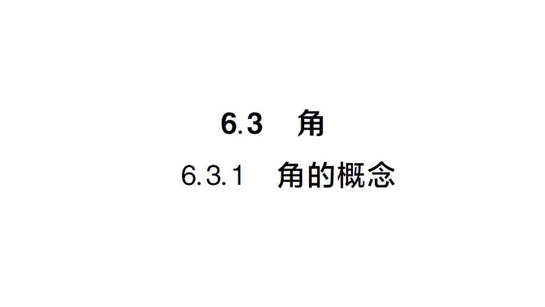 初中数学新人教版七年级上册6.3.1 角的概念作业课件（2024秋）01