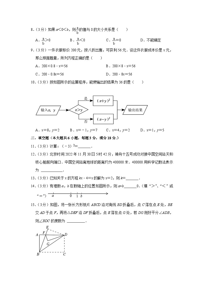 2022-2023学年广东省广州市花都区七年级（上）期末数学试卷第2页