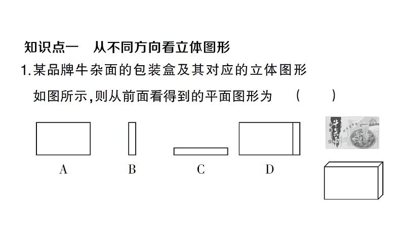 初中数学新人教版七年级上册6.1.1第2课时 从不同方向看立体图形和立体图形的展开图作业课件（2024秋）第2页