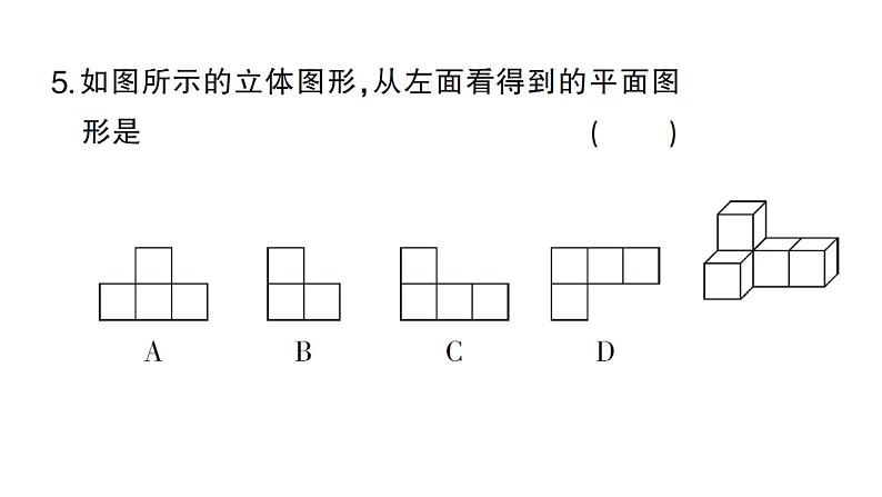 初中数学新人教版七年级上册6.1.1第2课时 从不同方向看立体图形和立体图形的展开图作业课件（2024秋）第6页
