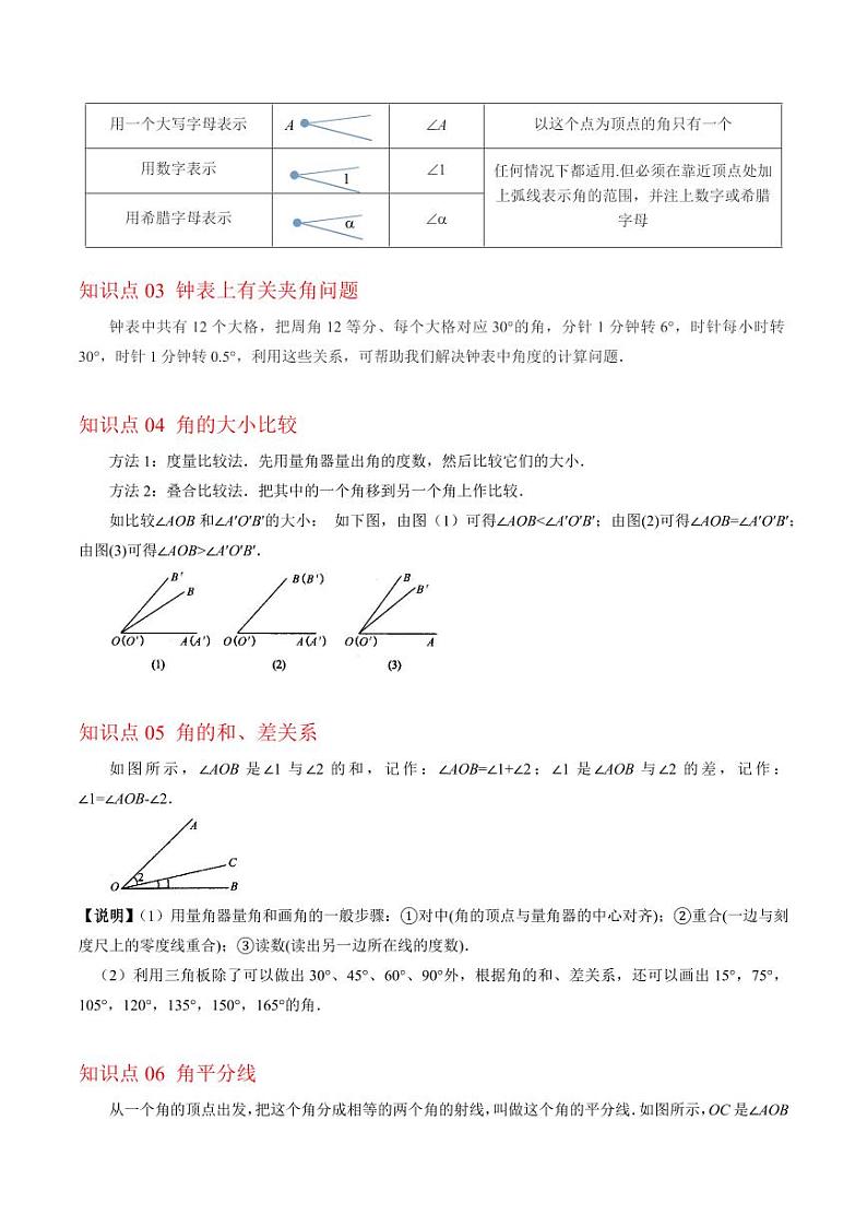 第02讲 角与角的比较(8类热点题型讲练)（解析版）-2024-2025学年七年级数学上册同步学与练（北师大版）第2页