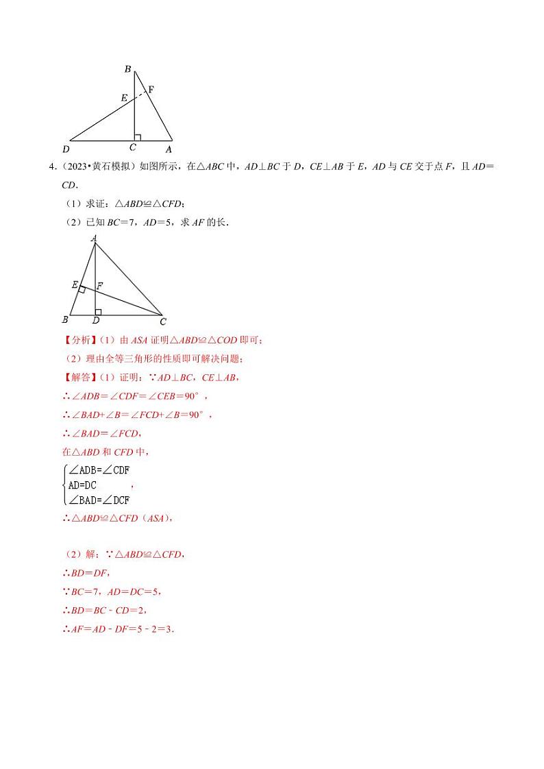 专题01 全等三角形的判定与性质（30题）（解析版）-2024-2025学年八年级数学上册同步学与练（人教版）第3页