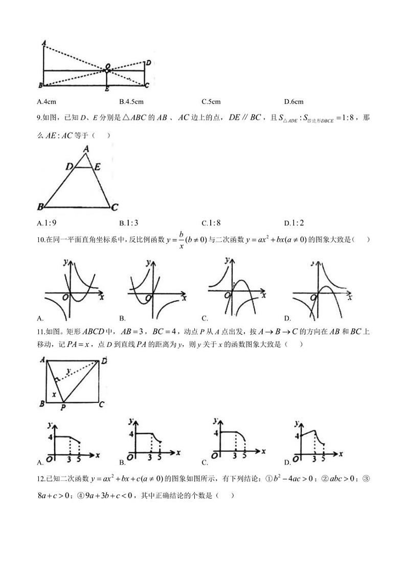 广西百色市田阳区2024～2025学年九年级(上)期中数学试卷(含答案)第2页