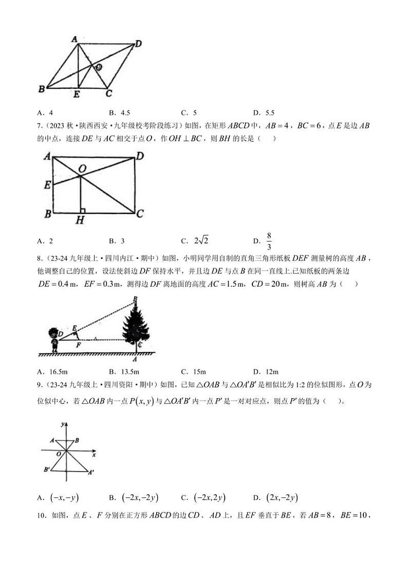 河南省平顶山市九中教育集团2024～2025学年九年级(上)数学期中测试卷(含答案)02