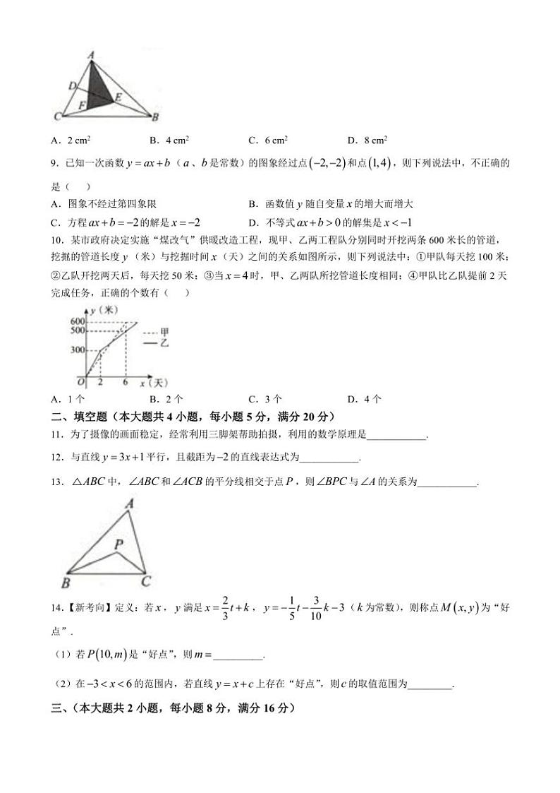 安徽省淮北市濉溪县孙疃中心学校2024～2025学年八年级(上)期中数学试卷(含答案)第2页