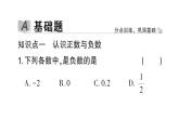 初中數學新北師大版七年級上冊2.1第1課時 有理數作業(yè)課件2024秋