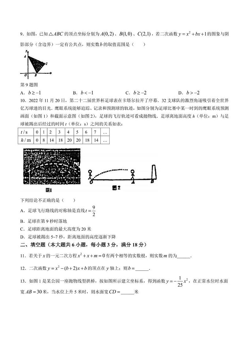 广东省广州天省实验学校2023-2024学年九年级上学期月考数学试题第2页