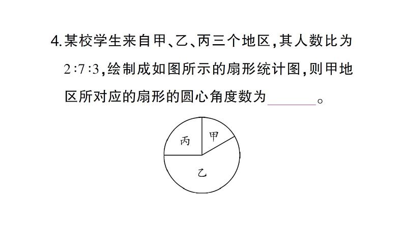 初中数学新北师大版七年级上册6.3第1课时 扇形统计图作业课件2024秋05