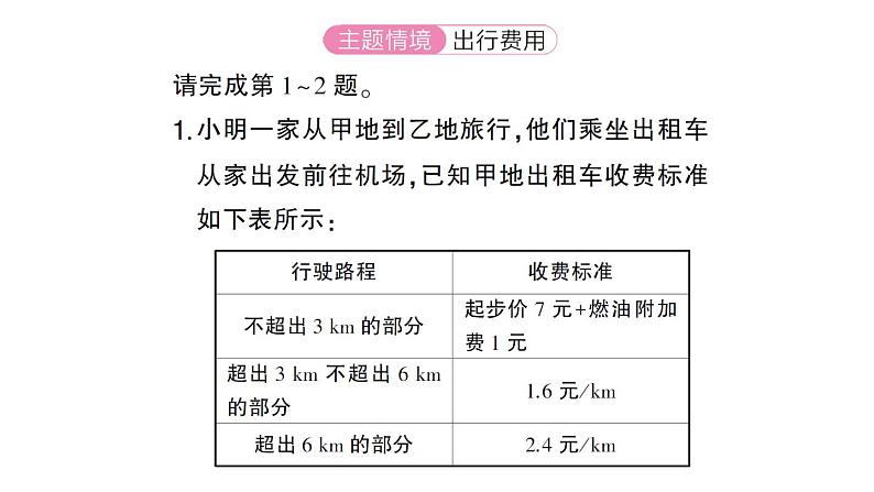 初中数学新北师大版七年级上册第五章 一元一次方程题型强化专题 分段计费问题作业课件2024秋02