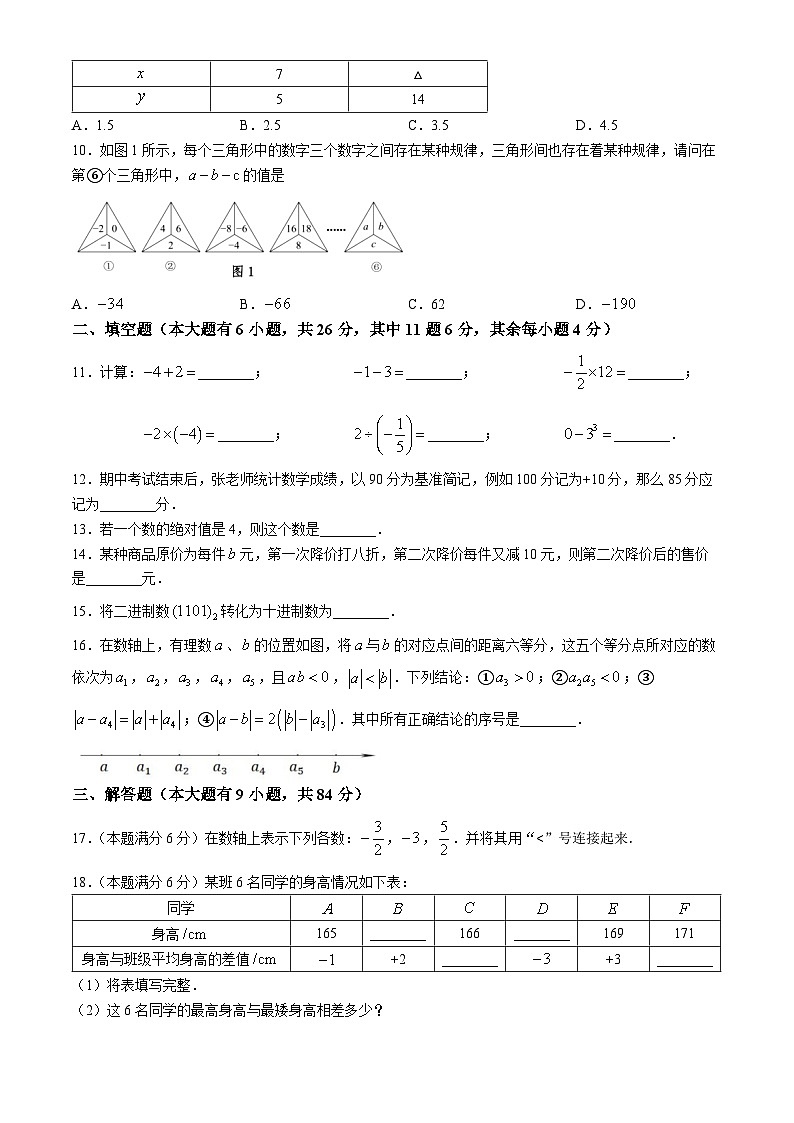 福建省厦门市翔安区2024-2025学年七年级上学期11月期中考试数学试题第2页