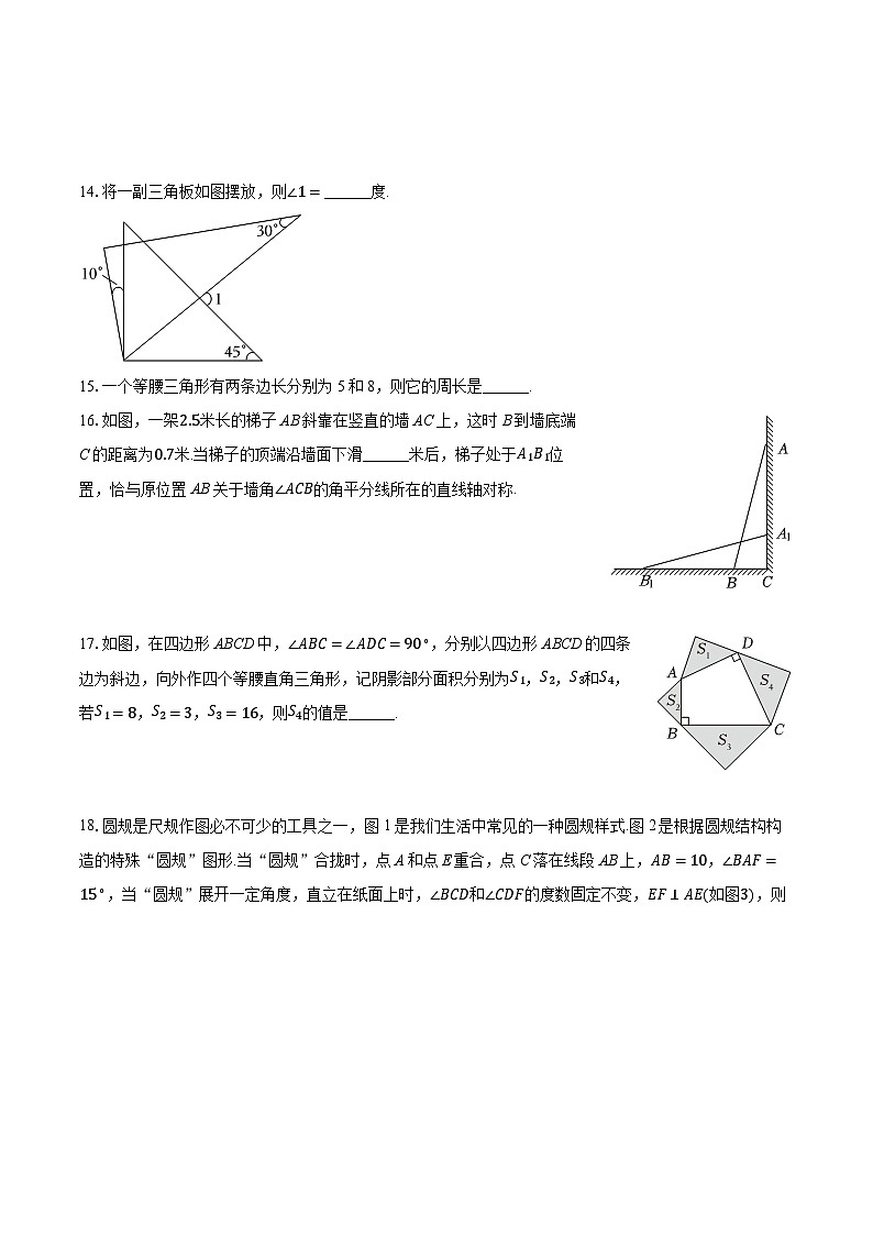 浙江省温州市七校联考2024－2025学年八年级上学期期中考试数学试卷03