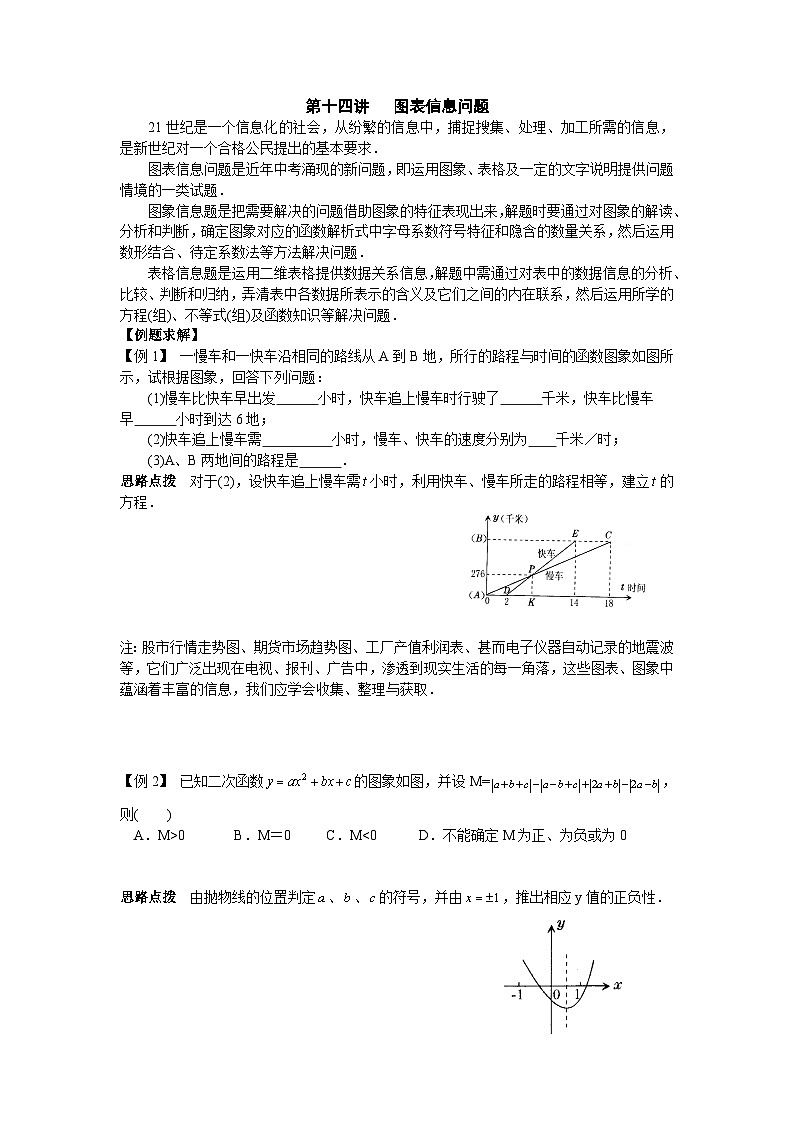 第14讲 图表信息问题-初中数学竞赛辅导讲义及习题解答第1页