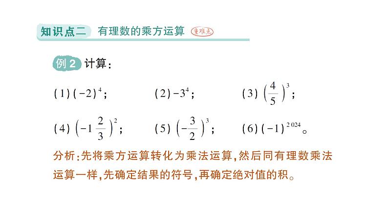 初中数学新北师大版七年级上册2.4第1课时 有理数的乘方作业课件2024秋季学期第4页