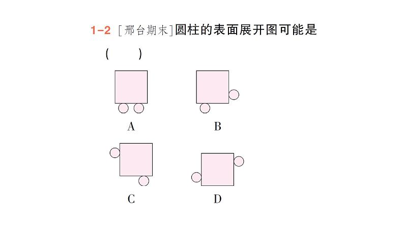 初中数学新北师大版七年级上册1.2第2课时 棱柱、圆柱、圆锥的展开与折叠作业课件2024秋季学期第6页