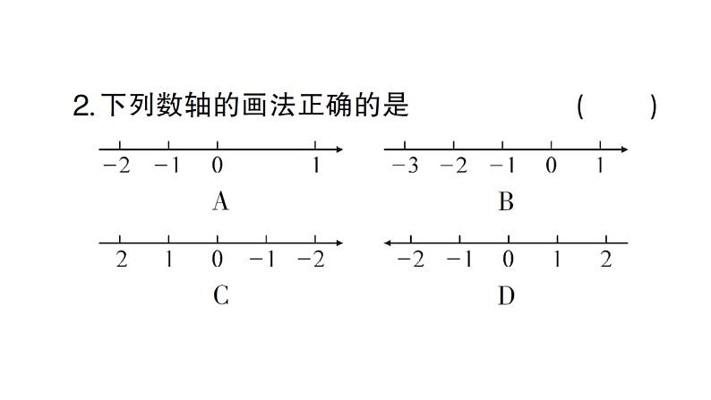 初中数学新华东师大版七年级上册1.2.1 数轴作业课件2024秋第3页