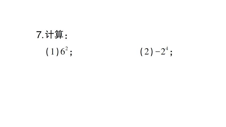 初中数学新华东师大版七年级上册1.11第1课时 有理数的乘方作业课件2024秋第7页