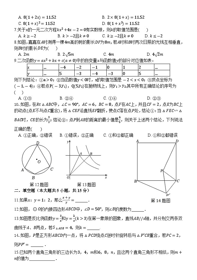 2023-2024学年河南省郑州市金水区一八初级中学九年级（上）期末数学试卷第2页
