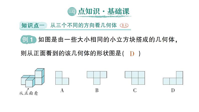 初中数学新北师大版七年级上册1.2第4课时 从三个方向看几何体的形状作业课件2024秋季学期02
